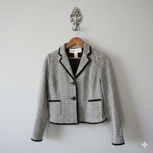 Doncaster White Navy Tailored Career Blazer Jacket Size 4